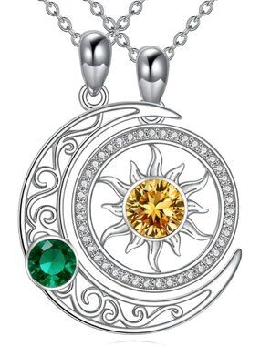 Matching Sun and Moon Couples Necklace Set - Perfect Anniversary & Birthday Gift